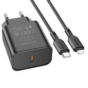 Сетевое зарядное устройство USB-C + кабель Lightning - Type-C BOROFONE BA71A PD20W